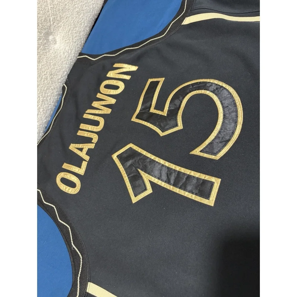 Vintage 1996 Authentic Nike USA Hakeem Olajuwon Basketball Jersey Black/Gold 2XL
